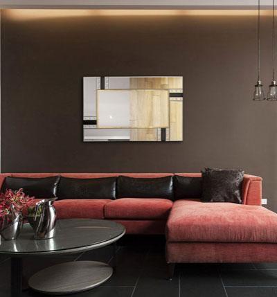 Miroir mural rectangulaire avec cadre MDF, Support MDF