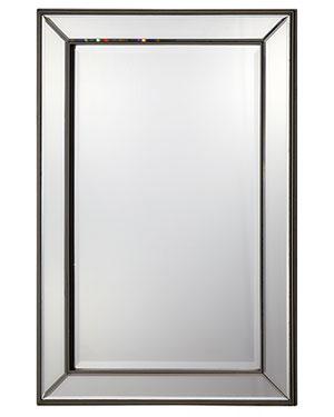 Miroir mural rectangulaire cadre en bois