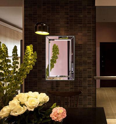 Miroir mural rectangulaire avec cadre MDF, Support MDF