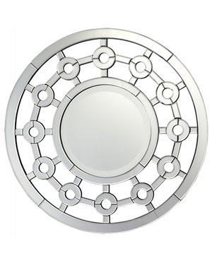 Miroir rond en verre cadre MDF