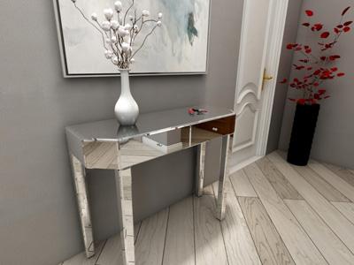 Coiffeuse en verre miroir G73059