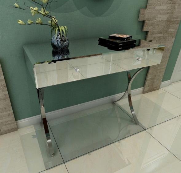Meuble d'entrée en verre à miroir 