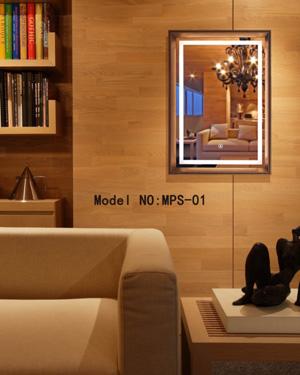 Miroir avec cadre et lumière LED
